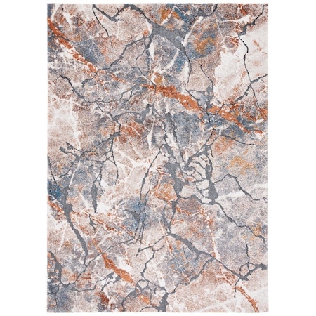 Safavieh 6 ft. 7 in. x 9 ft. 2 in. Cyrus Shag Power Loomed Rectangle Rug Grey & Rust CYR140F-7